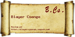 Blayer Csenge névjegykártya